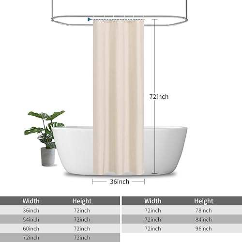 Miniatura 3 de Cortina de ducha o forro de tela 2 en 1, TPU transpirable y lavable, 36 pulgadas de ancho x 72 pulgadas de alto, juego de cortina de ducha estrecha