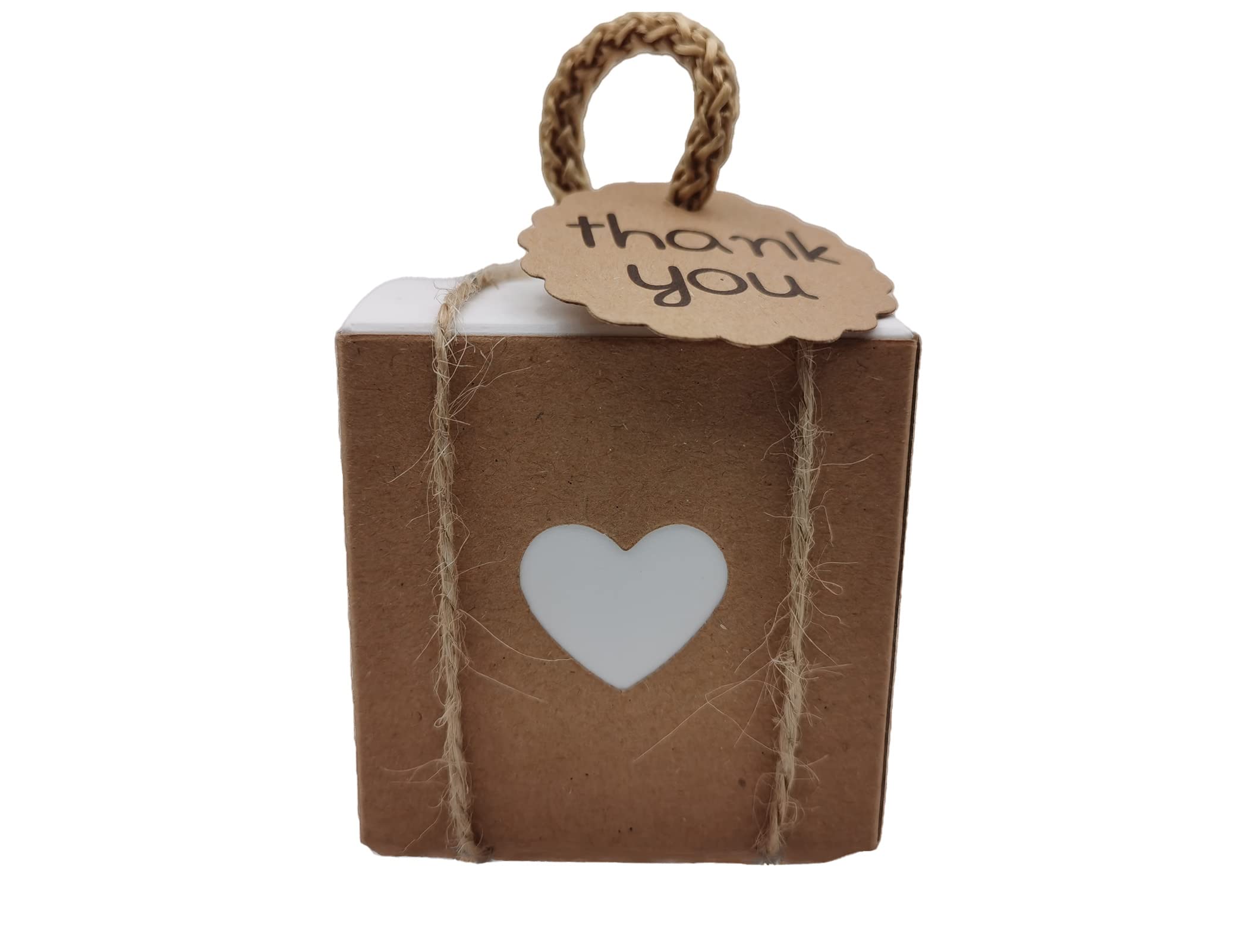 Photo 1 of 50Pcs Small Favor boxes Kraft Boxes-2.17x 2.17x 2.17 INCH,Love Heart Candy boxes for Wedding Baby Shower Birthday Party Supplies, 50PCS