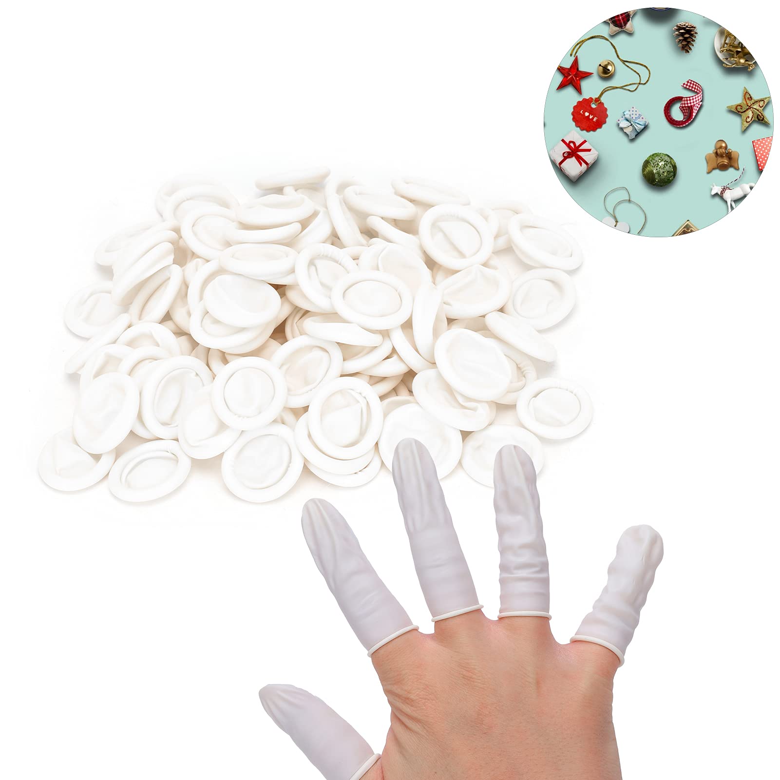 Frdelma Doigtiers En Latex – Lot De 200 Protège-doigts Imperméables Pour Blessures, Nail Art Et Bricolage