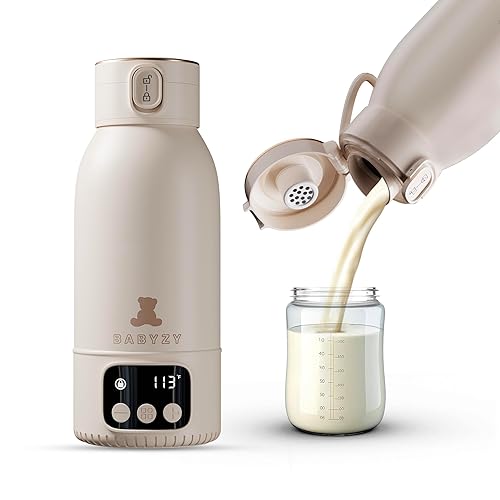 Portable Bottle Warmer 17oz Baby Bottle Warmer for Breast Milk & Formula, Fast Heating with Smart Temperature Control, Long Battery Life, Cordless