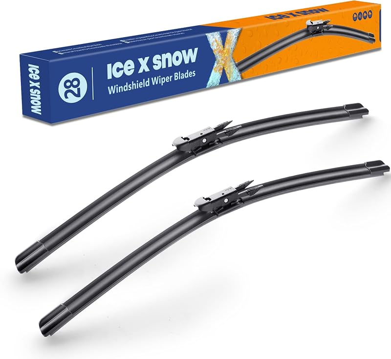 Palhetas do limpador de para-brisa em silicone icexsnow 71,12 cm + 71,12 cm para Ford – Par
