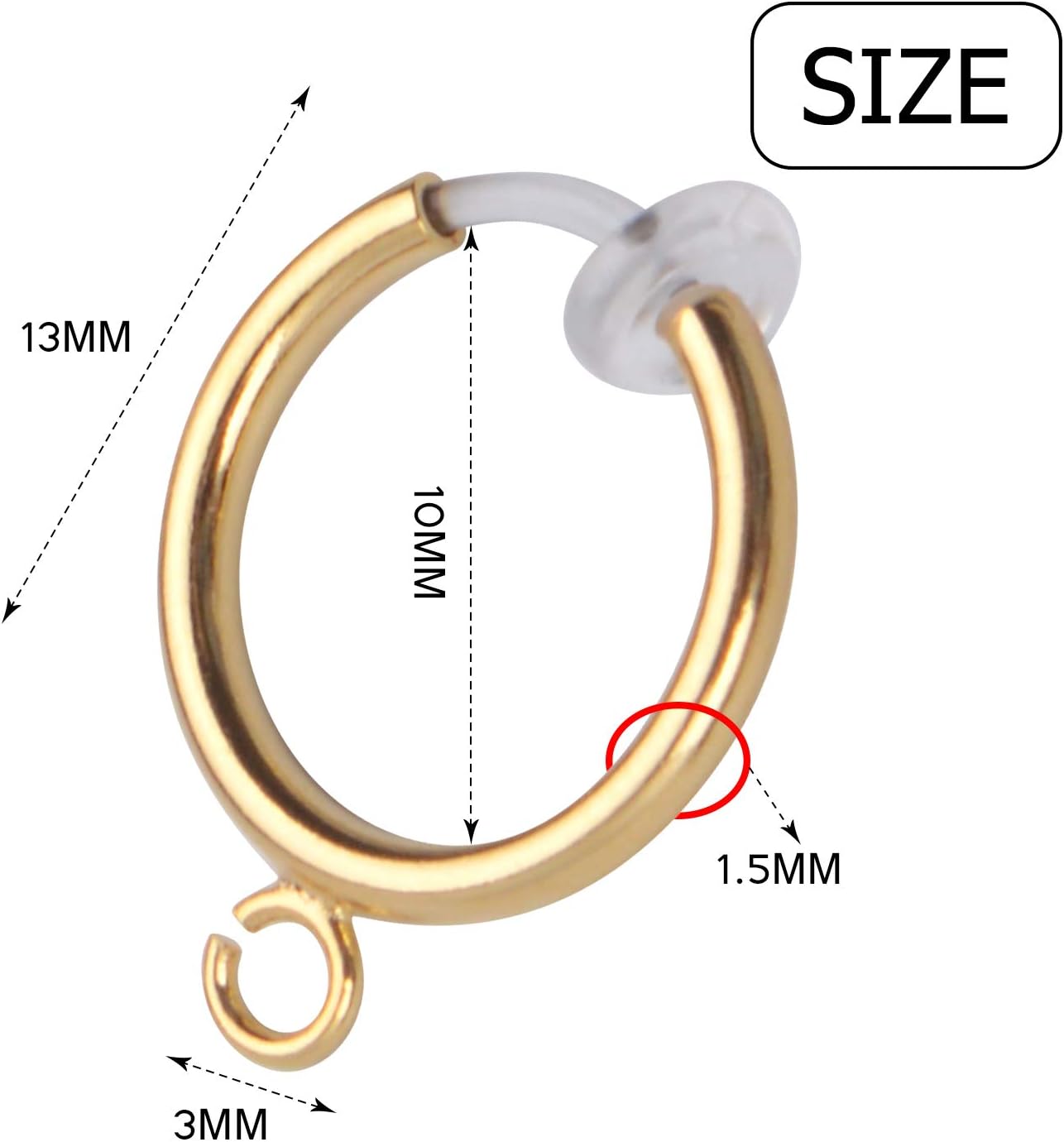 Clip-on Earring Converter, 20 Pieces Non Piercing Earrings Hoop Earrings Components Pour Earring Making, Sliver and Gold image 3