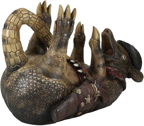 Miniatura 6 de Ebros Gift Coiled Tipsy Drunk and Wild Armored Cowboy Sheriff Armadillo Booze Guzzler - Soporte para botellas de vino de 12 pulgadas de largo,