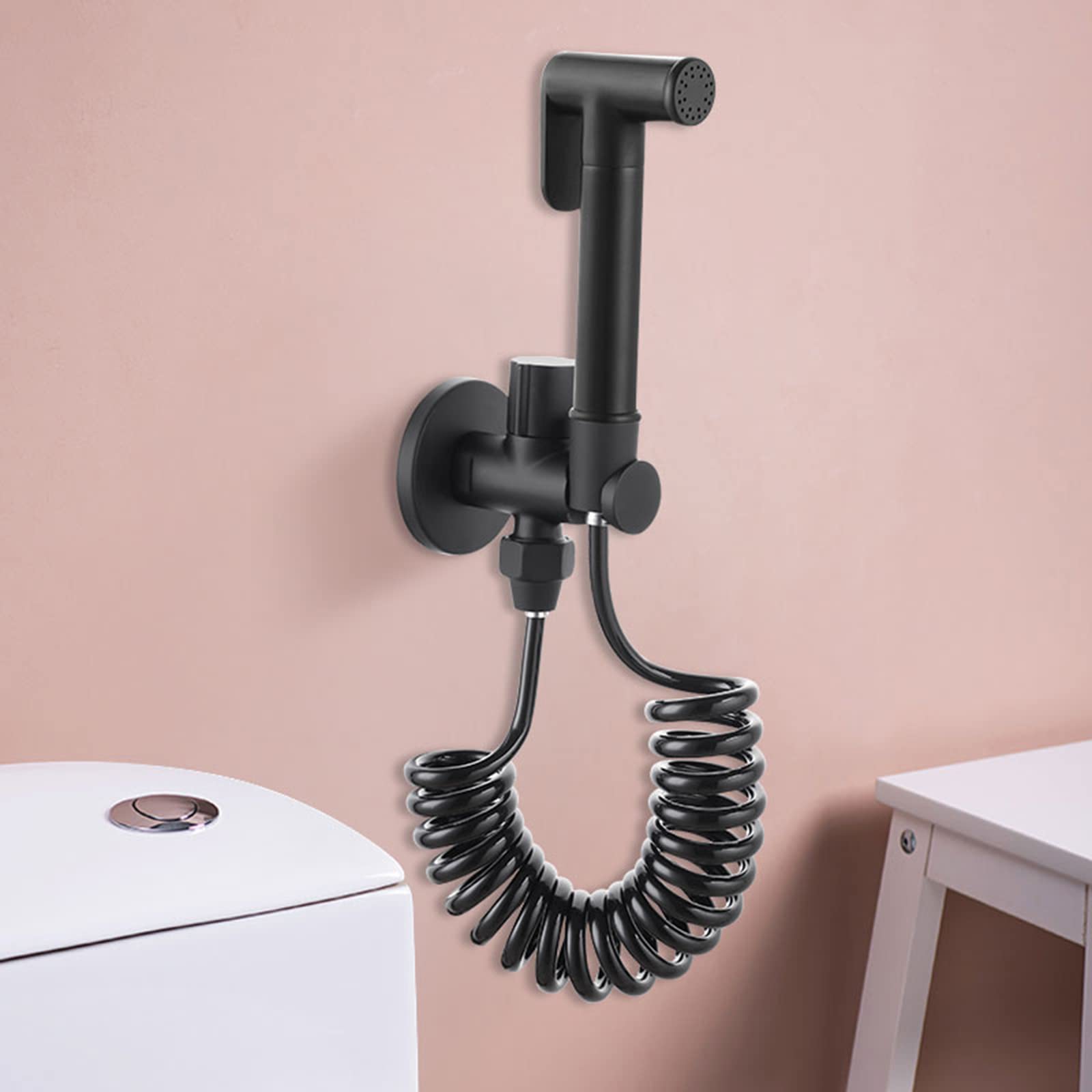 Pulverizador de mano de latón for inodoro, pulverizador de pañales de tela for bebés, accesorio portátil con manguera for lavado femenino, lavado de mascotas, fácil de instalar, manguera de 3 m(2m Hos