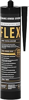 HSS Dichtstoff Dach FLEX, Universalabdichtung, EPDM Folienkleber Versiegelung im Dach- & Fassadenbereich, Hybrid Polymer Technologie, schwarze Dichtmasse fürs Dach & Außenbereich, 290ml Kartusche