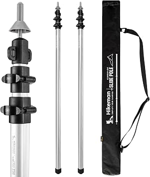 HIKEMAN Tarp Poles-Heavy Duty Aluminum Telescoping Tent Poles - Adjustable Set of 2 for Canopy, Awning and Hiking