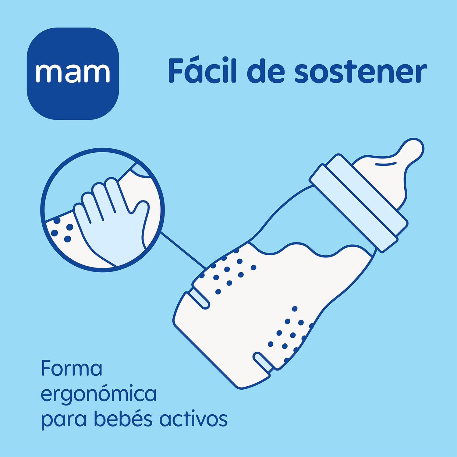 Mam Easy Active Baby Bottle 330 Ml, Biberon Ergonomico, Grande Biberon per Apprendimento, Tettarella Mam N. 3 in Silicone e Tappo Salvagoccia, 4+ Mesi, Rosa