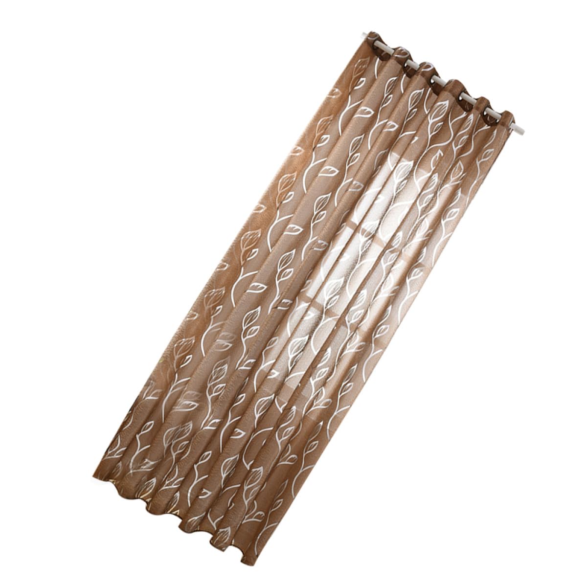 Rideau imprimé feuille en polyester original style café pour fenêtre