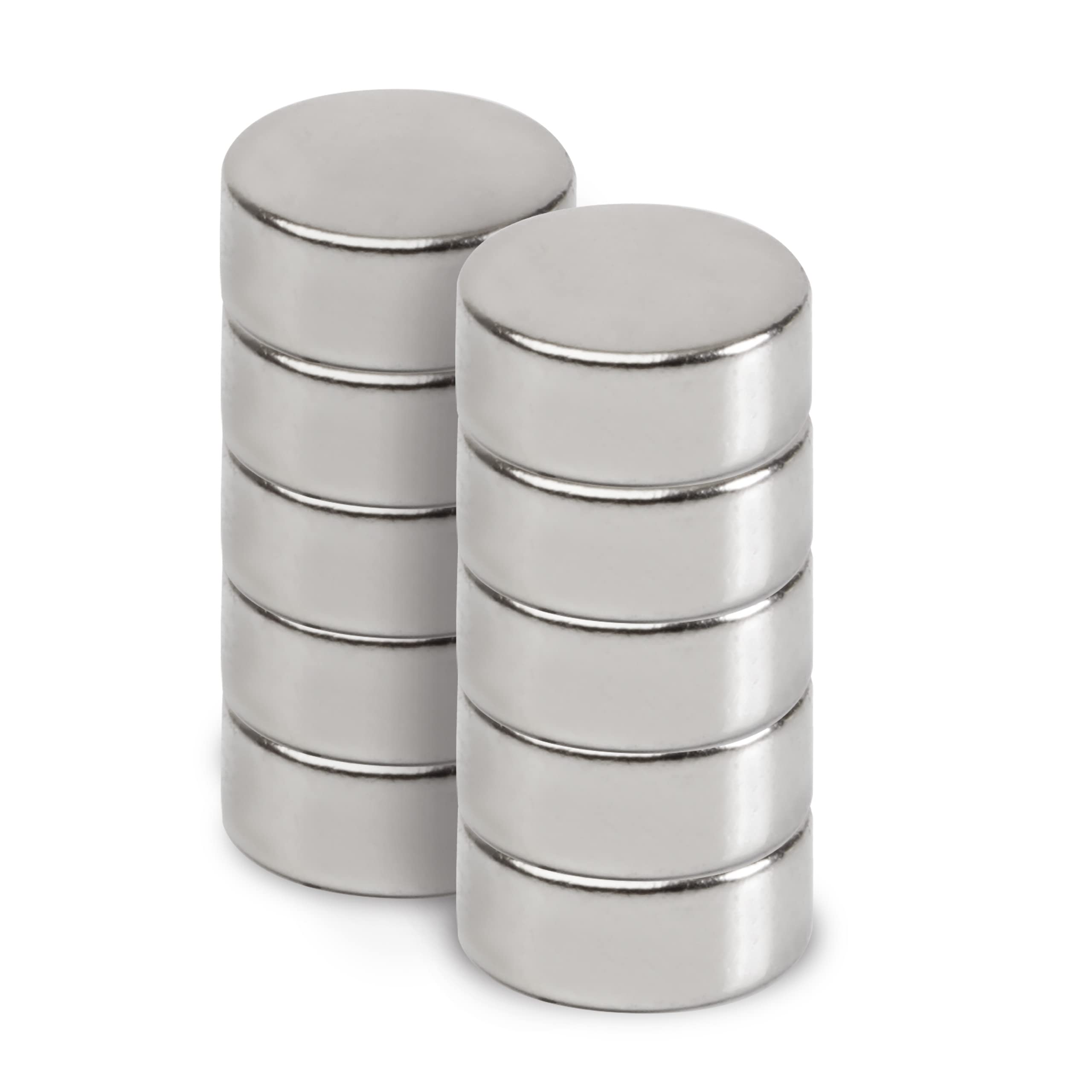 MAUL Magnes Neodymowy 12 X 5 Mm (10 Sztuk) Magnesy do Wszechstronnego Zastosowania Okrągłe Magnesy O Eleganckim i Nowoczesnym Wzornictwie Silne Magnesy do Tablicy Magnetycznej, Taśmy