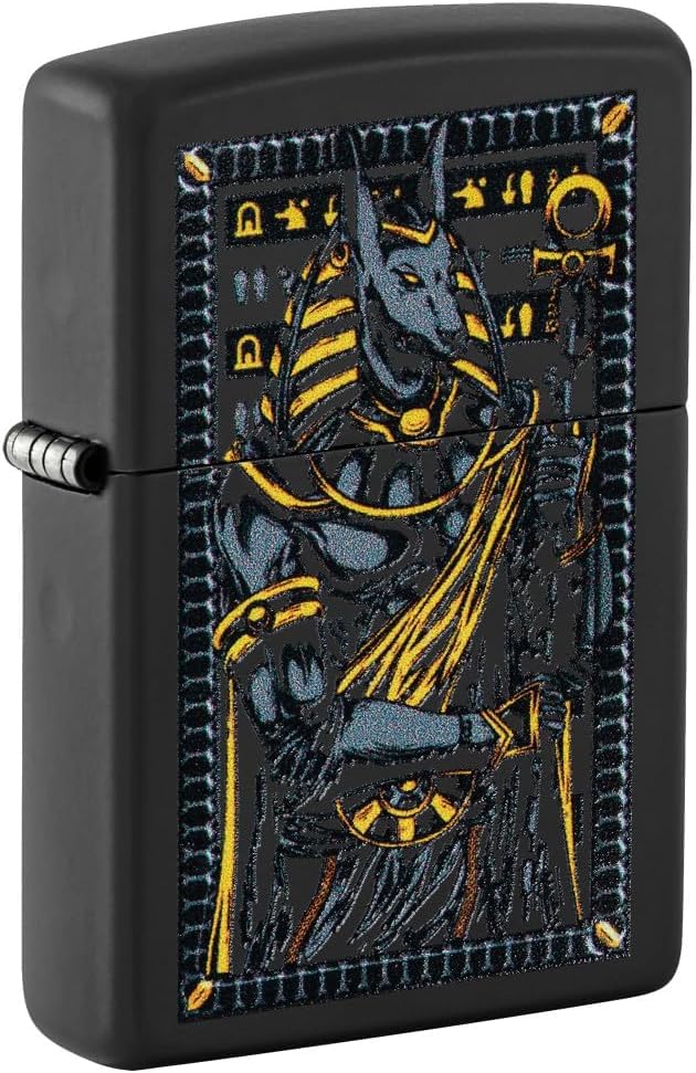 Encendedor Zippo personalizado diseño Anubis negro mate miniatura 1