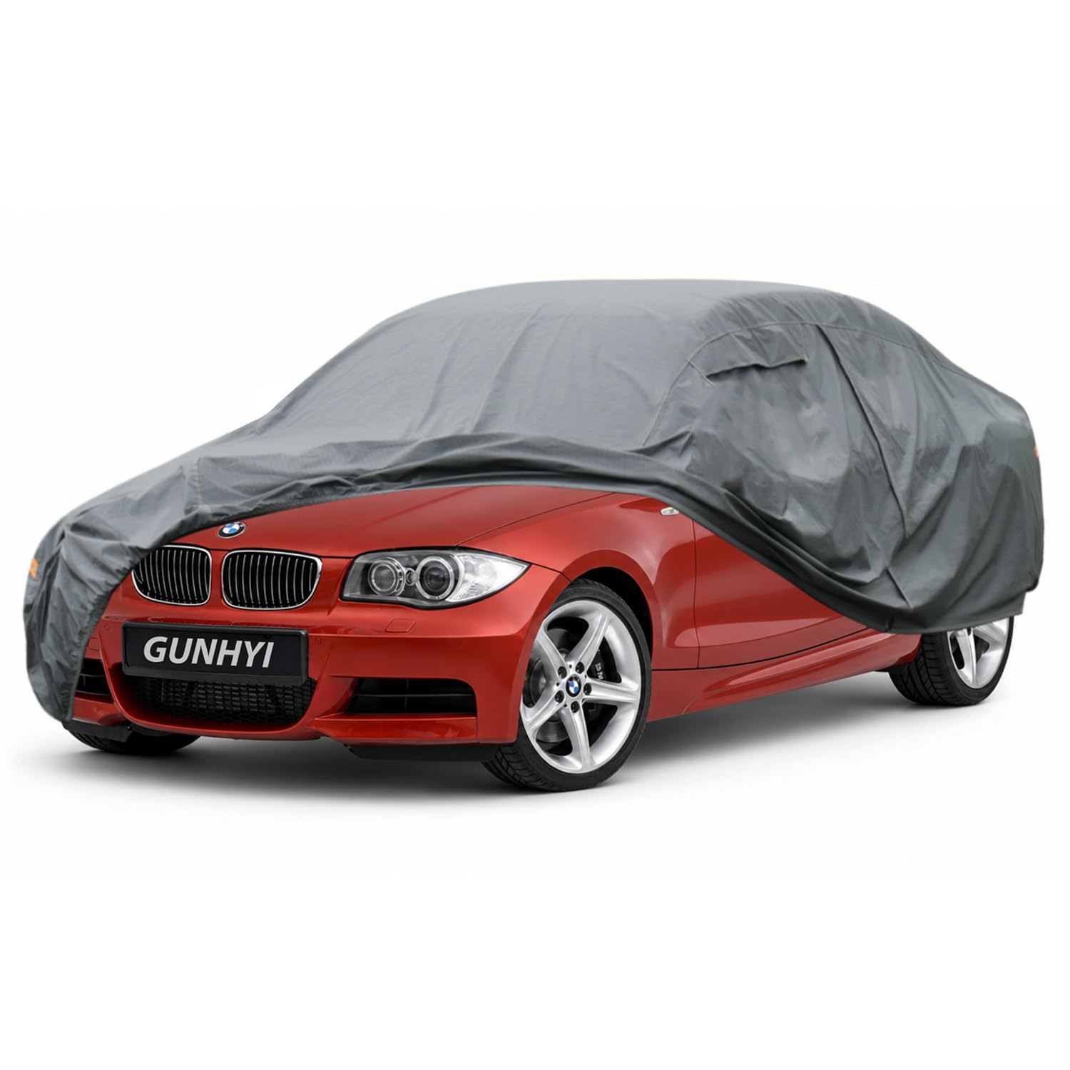 GUNHYI Premium Car Cover Custom Fit BMW 1-Series Coupe/Sedan, 16 Layers Heavy Duty Car Cover Waterproof All Weather with Zipper Door for Sun Rain Snow Dust Uv Protection
