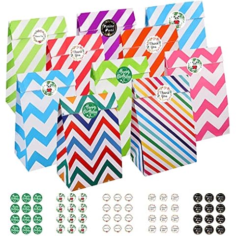Navie Mobi Bolsas de Papel Kraft para Regalo con Pegatinas Cover