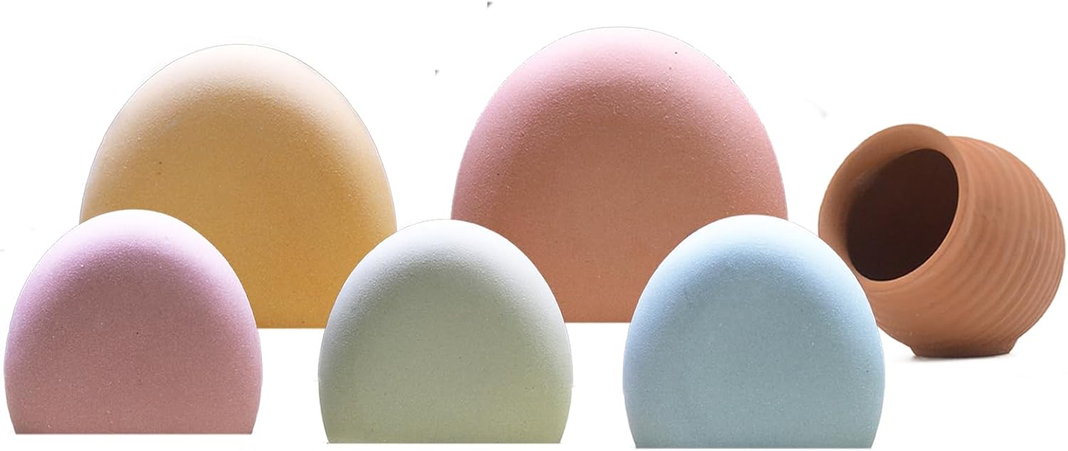 Pastel Ceramic Fish Tank Decorations, Aquarium Decorations, Modern Fish Tank Decor, Dome-Shaped Aquarium Ornaments in Pink, Blue, Yellow, Terra Cotta, Multi-Color Set for Aquatic Habitat