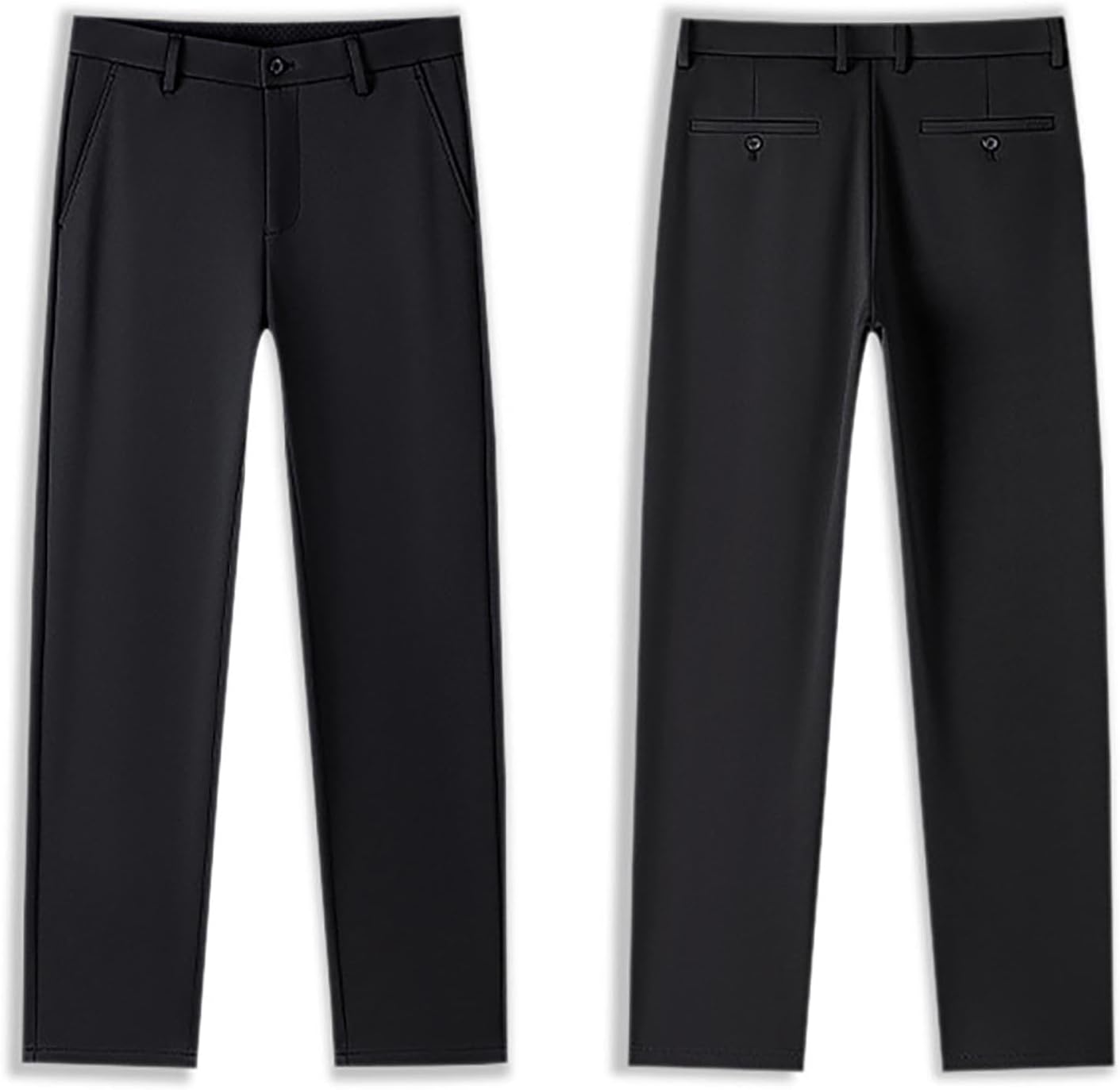Boys' School Uniform Pants Back to School Flat Front Waistband with Zip Closure Relaxed Fit Flat Front Trousers Dress Pant
