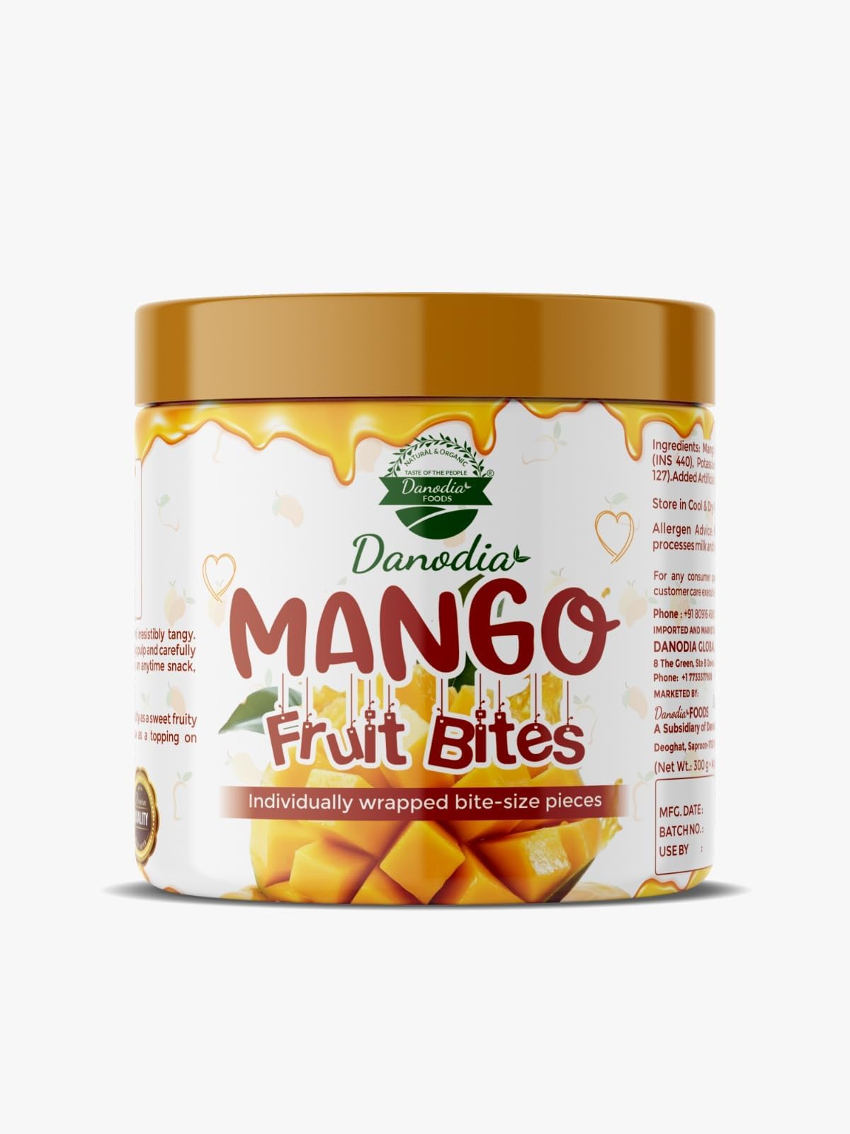 Mango Fruit Bites 300g (10.58 oz) | Soft Chewy Mango Candy Bites | Individually Wrapped Bite-Size Pieces | Sweet Fruity Treat for Snacking & Sharing