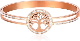 Arbre de vie en acier inoxydable pour les femmes Hommes Vintage Mode gracieux Charm Box Chain Bracelet pour femme Homme