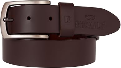 I.P.NOVA Chocolate Brown Genuine Leather Men’s Belt | Premium Stylish Casual & Formal Wear | Durable Adjustable Tang Buckle | Classic Fashion Accessory for Jeans, Trousers & Office Outfits”