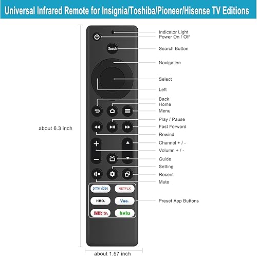 Miniatura 2 de Allimity Control remoto IR de repuesto universal apto para casi todas las marcas de TV Edition TV TV integrado Tienda TV- Toshiba 4K TV Editions &