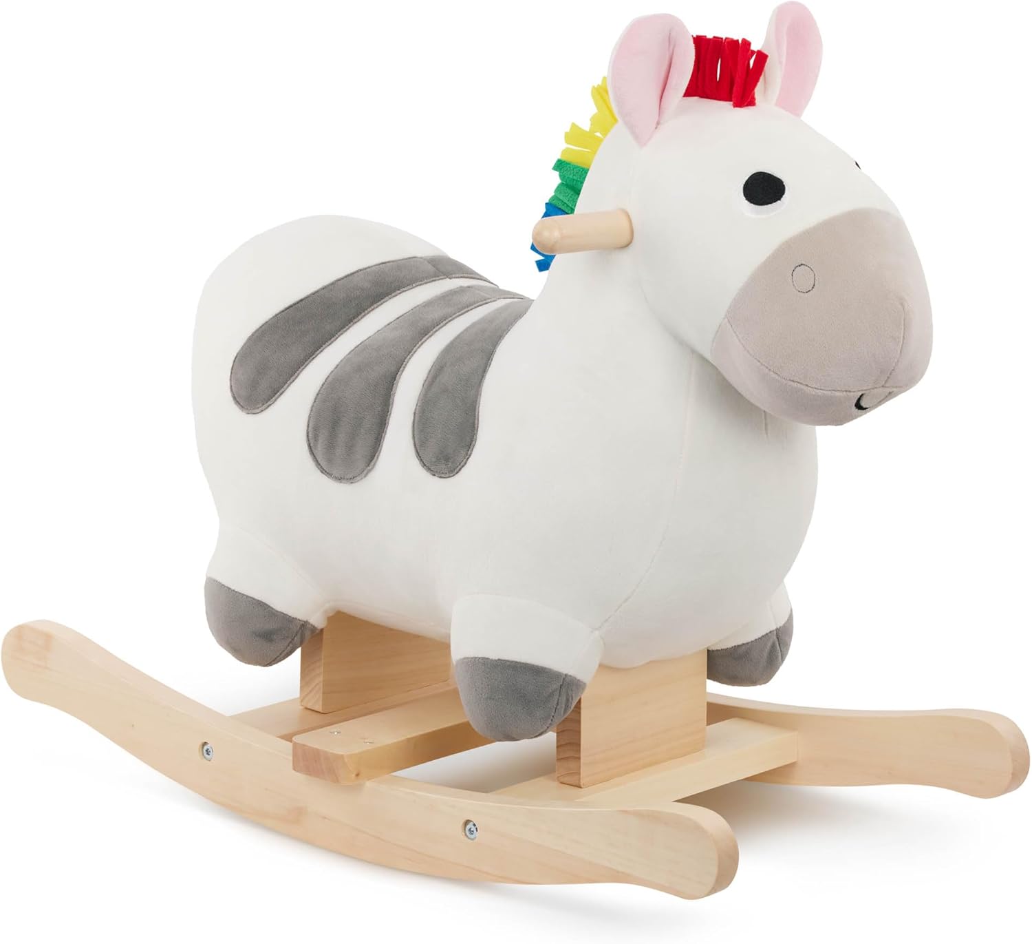 Battat – Zebra Rocking Horse – Wooden Rocker & Plush Body – Active Play Toy – Sturdy & Durable – 12+ Months – Rockin’ Zebra