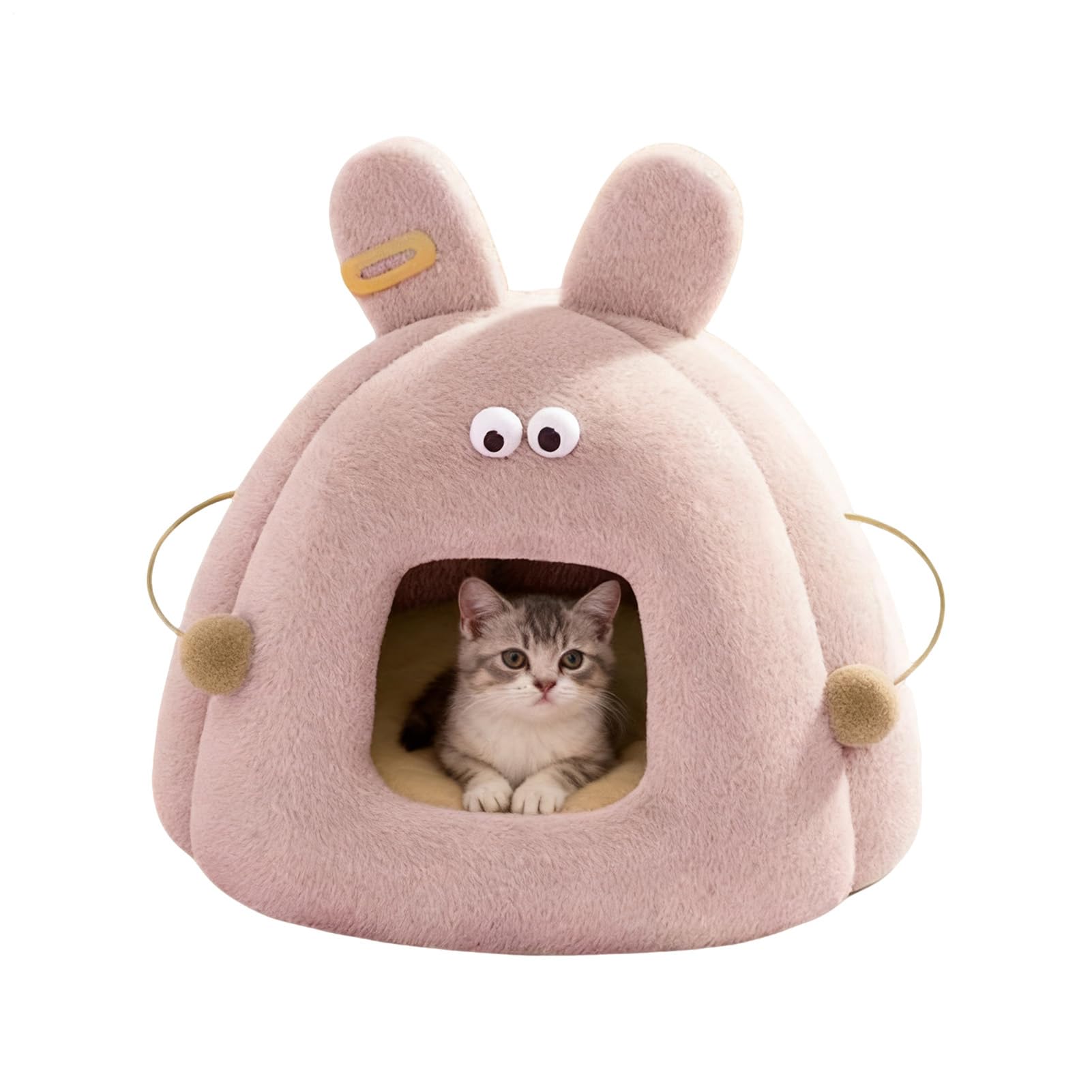 Maison pour chat d'intérieur et couchage hivernal douillet pour chaton sur le balcon