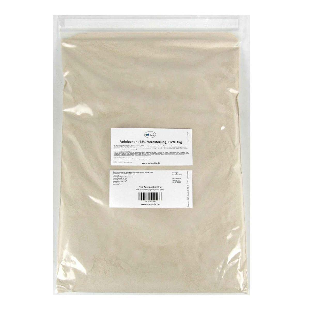 Sala Pectine des pommes E440 HVM supérieure à 68 % - Degré de estomac Conv. 1 kg - Sachet de 1000 g