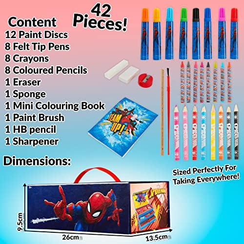 Marvel Art Set Spiderman Colouring Sets for Children with Over 40 Art Supplies for Kids (Multi Spiderman)