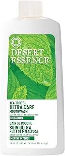 Sponsored Ad - Desert Essence Tea Tree Oil Ultra Care Mouthwash - Mega Mint - 16 Fl Ounce - Freshens Breath - Defends Agai...