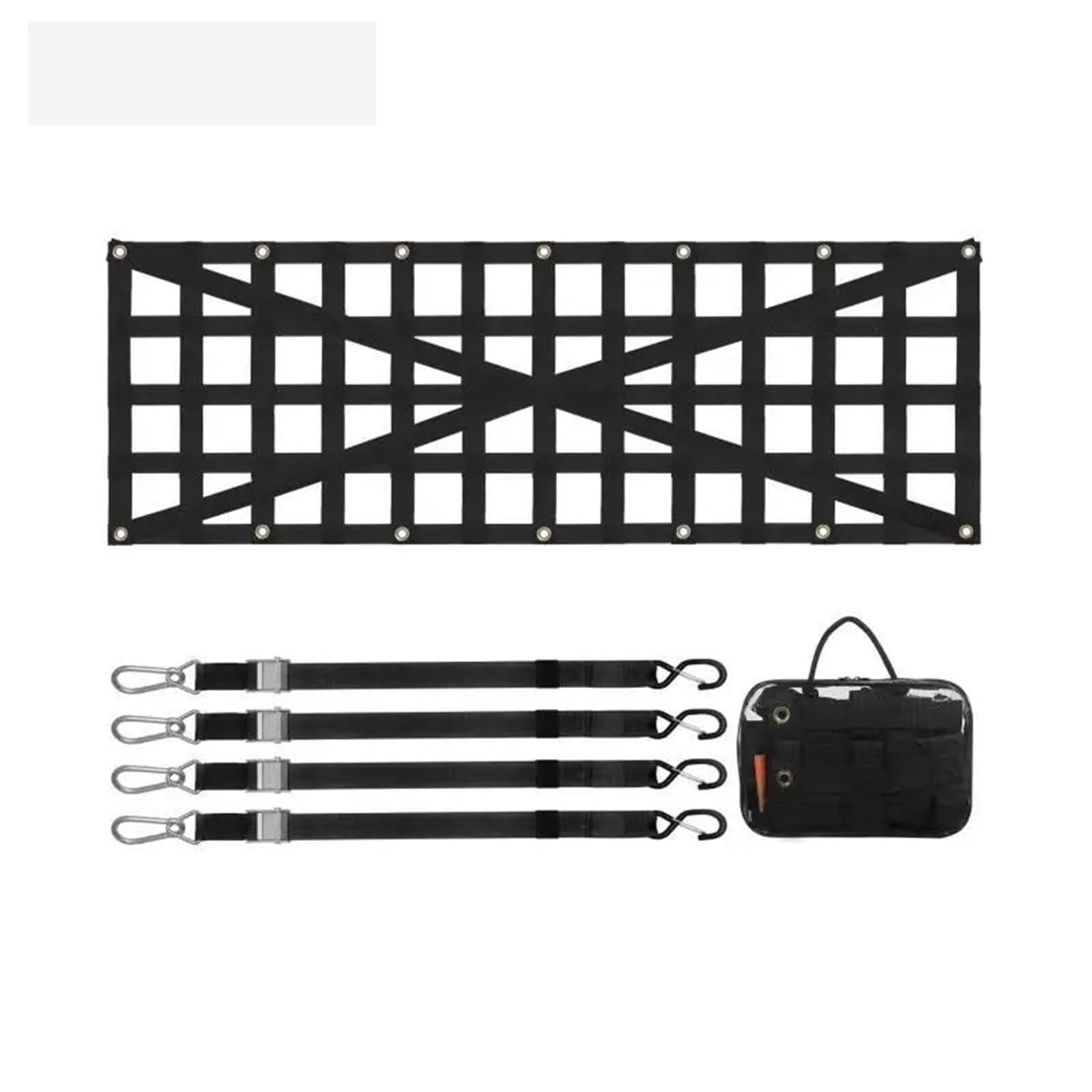 Red Maletero de Coche Universal Car Rear Trunk Net Mesh Elastic with 4 Telescopic Straps Cargo Storage Organizer For Pickup Trailer
