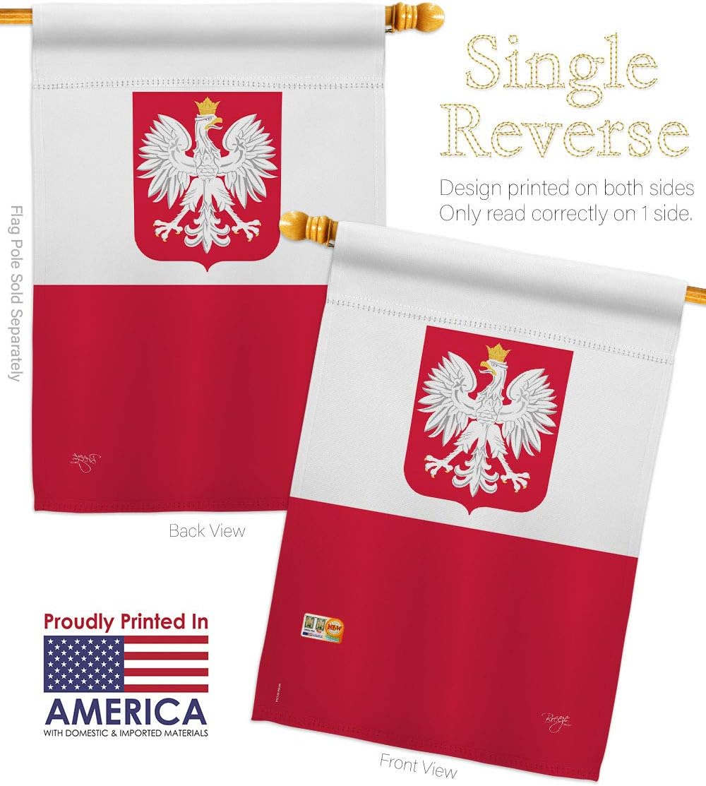Poland House Flag Regional Nationality Nation International World Country Particular Area Small Decorative Gift Yard Banner Made In USA 28 X 40