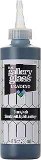 Gallery Glass Liquid Leading, Black 8 fl oz Leading Perfect For Stained Glass DIY Paint Projects, 19701