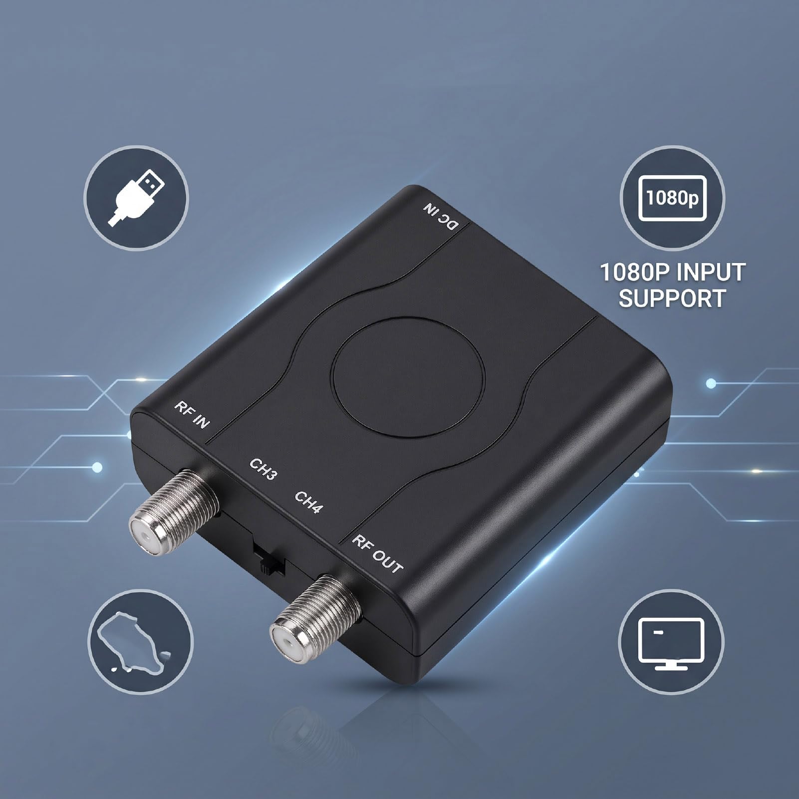 Modulatore RF, Adattatore Convertitore Video NTSC PAL 1080P, per