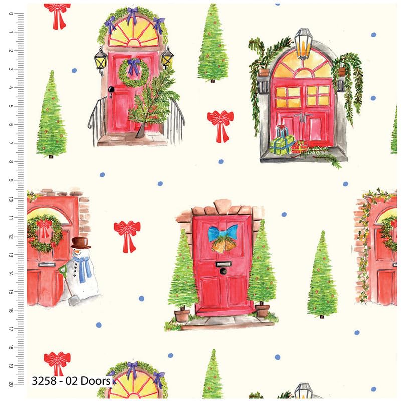 Christmas Traditions by Debbie Shore-Christmas Fabrics-100% Cotton. Ideal for Crafts, Patchwork, and Dressmaking