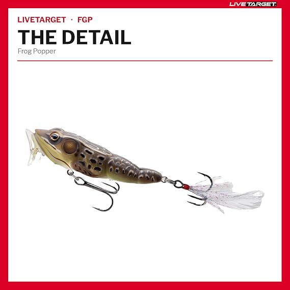 LIVE TARGET Frog Popper, Green yellow, 2.5'