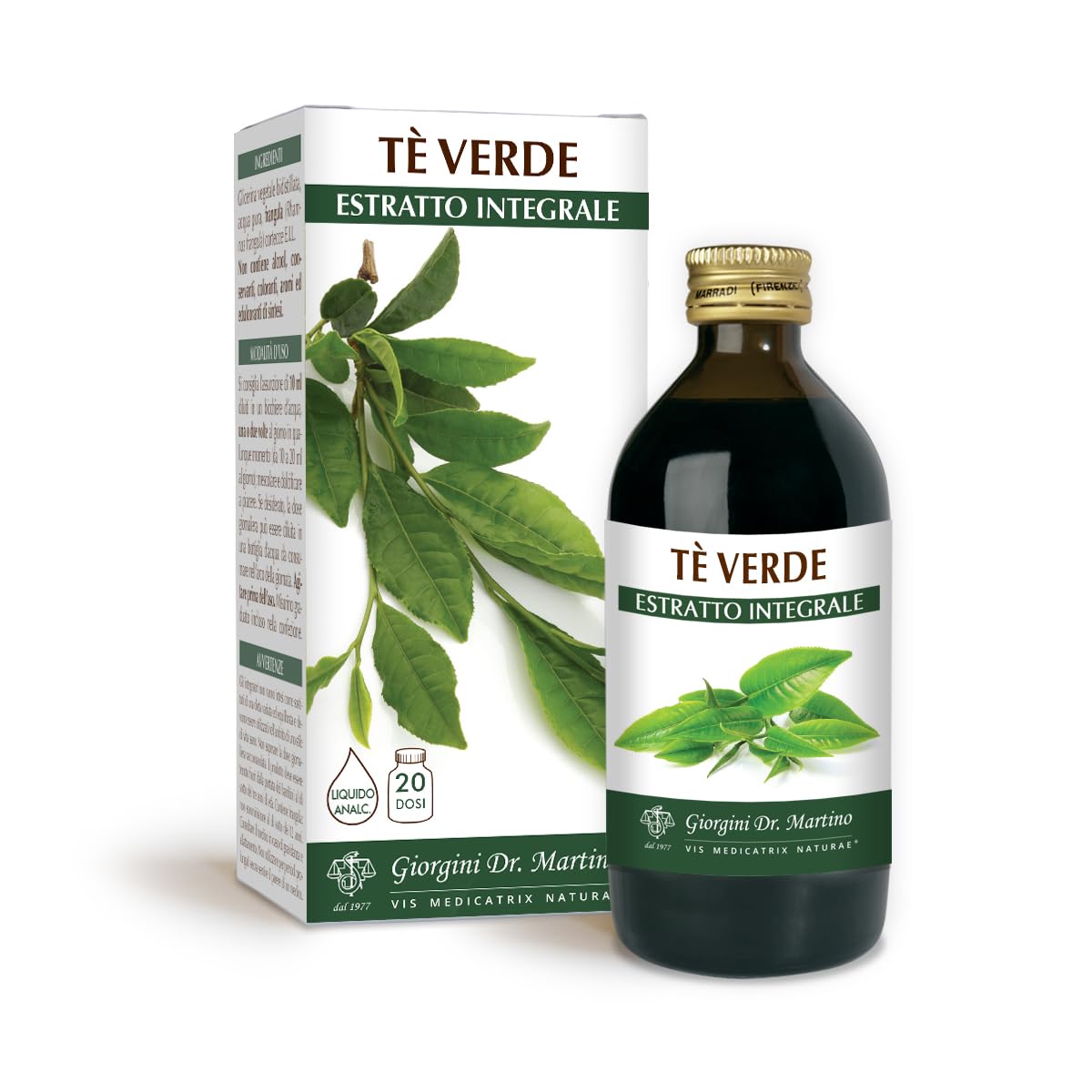 Dr Giorgini Integratore Alimentare, Tè Verde Estratto Integrale Liquido Analcoolico - 200 ml