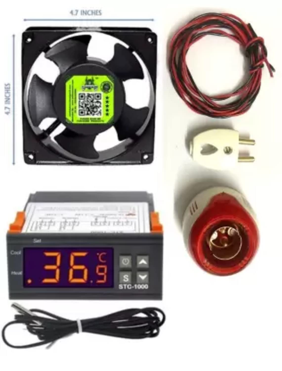 TechSupreme STC1000 Digital Temperature Controller+ AC FAN for DIY Incubator Temperature Sensor and Controller-image-16