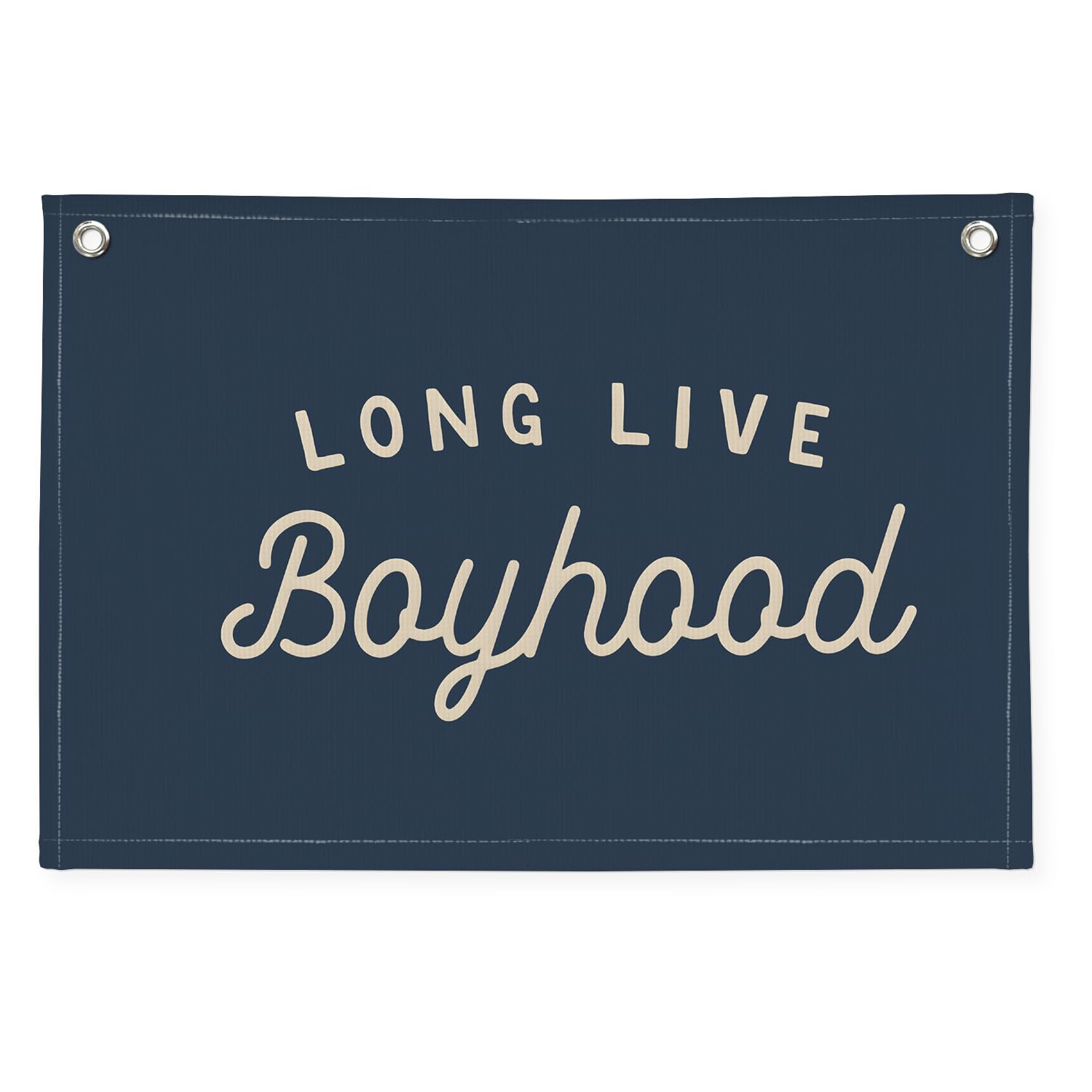 Navy Blue Decor Long Live Boyhood Banner Boy Room Decor, Banner Flag Nursery Playroom Wall Decor for Boys Bedroom Living Room Dorm Toddler Decorations Teen Boy Kid Banner Wall Hanging Linen Flag 30x20