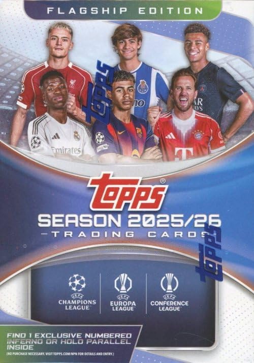 2025/26 Topps Champion League Club Competition EXCLUSIVE Factory Sealed Blaster Box with Numbered INFERNO or HOLO PARALLEL! Look for Autos, Parallels & Cards of Yamal, Messi, Haaland, Ronaldo & More!