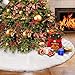 Falda de Árbol de Navidad,Manta Decorativa para Pie de Árbol,Falda Blanca de Árbol de Navidad de Decoración Navidad Falda de Árbol de Piel Sintética para Decoración de Fiesta de Navidad (78cm)
