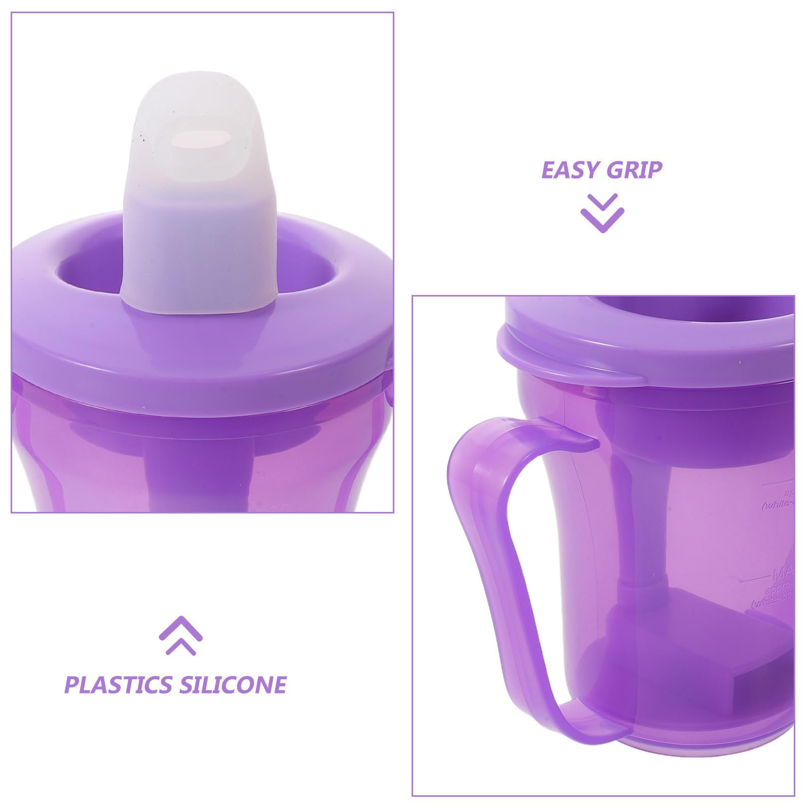 GALPADA Anti Erstickungs Trinkbecher aus Kunststoff 8,45oz für Senioren und Schlaganfallpatienten mit Griff Auslaufsicher und Geeignet für Bettpflege