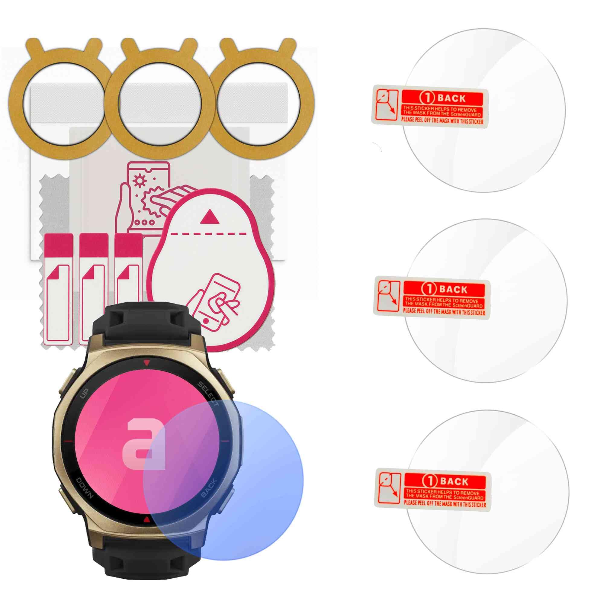 3x Szkło hartowane 9H do Amazfit T-Rex 3 Pro 44mm