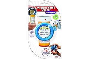 Jokari Pill Bottle Opener with Magnifying Glass: Opening Medicine Bottles and Reading Labels Made Easy