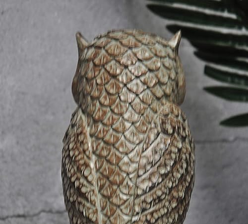 Miniatura 7 de LQX Escultura Artesanía de mesa Figuritas Coleccionables Estatua de Búho Ornamento, Escultura de Búho Material de Resina Patio Animal Escultura
