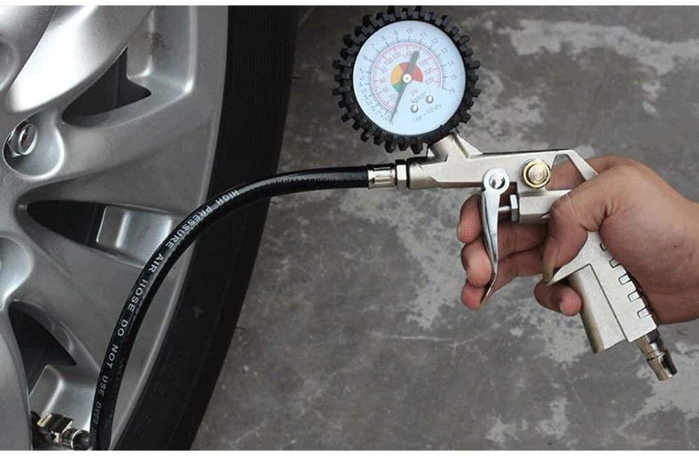 AGAATI Esperto di manometri per Pneumatici, Linea d'Aria per manometri per Pneumatici 0-220 PSI, Mantenimento del manometro per Pneumatici, manometro per Pneumatici per Auto