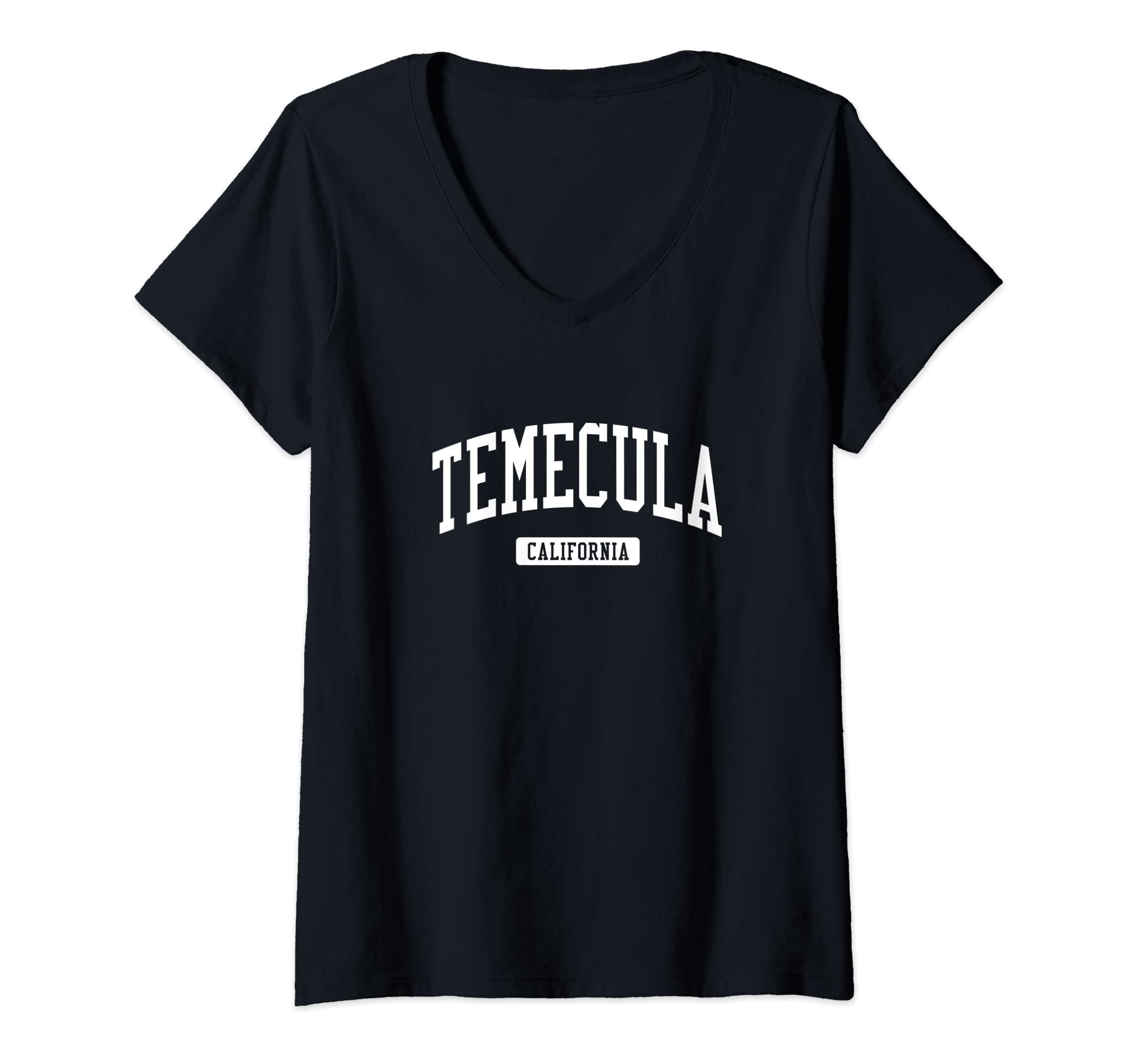 Temecula California T-Shirts & SweatshirtsWomens Temecula California CA Vintage Athletic Sports Design V-Neck T-Shirt