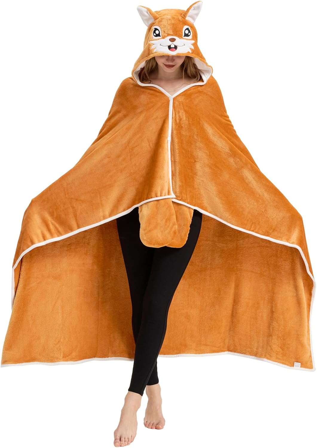 Giraffe Wearable Blanket Cute Squirrel Blanket Hoodie Animal Costume Funny Gift Suitable for Women Men