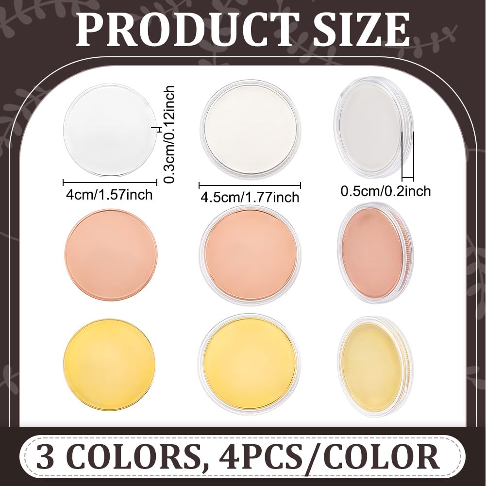 BENECREAT 12 pz di Moneta Da Sfida Vuota Da 3mm, 40 colori, per Incisione Laser, Monete Incise In Bianco per Artigianato Fai Da Te, Compleanni, Viaggi, Collezioni Commemorative