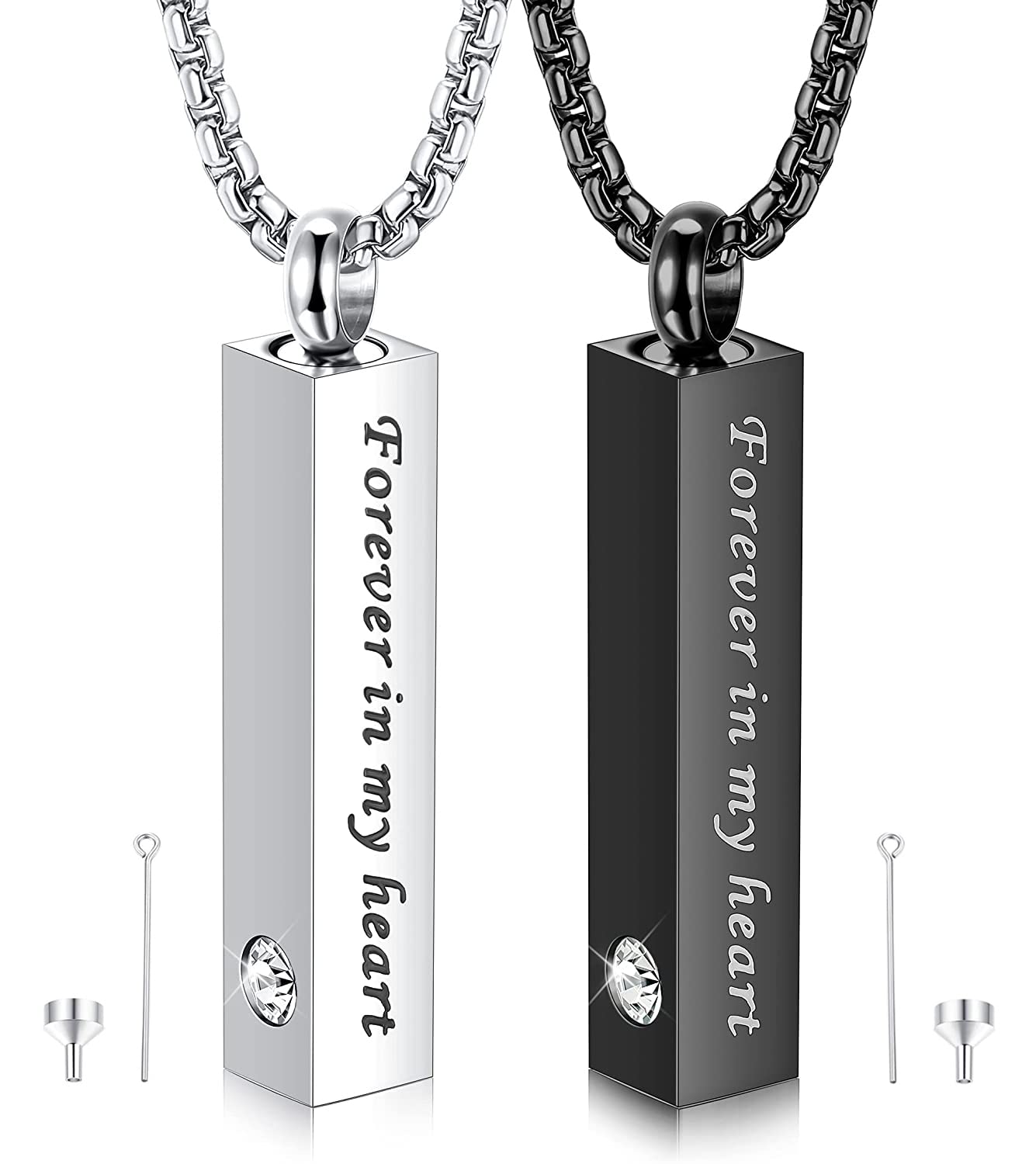 MILACOLATO2 Urn Necklaces for Men Women Urn Necklaces for Ashes Urns Pendant for Ashes Cube Urns for People Ashes Memorial Urn Locket Keepsake Urn Chains Jewellery for Ash Jewellery