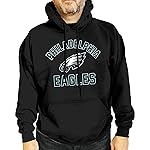 Team Fan Apparel NFL Gameday Adult Hooded Sweatshirt, Pro Football Fleece Hoodie Pullover Sweatshirt (Philadelphia Eagles - Black, Large)