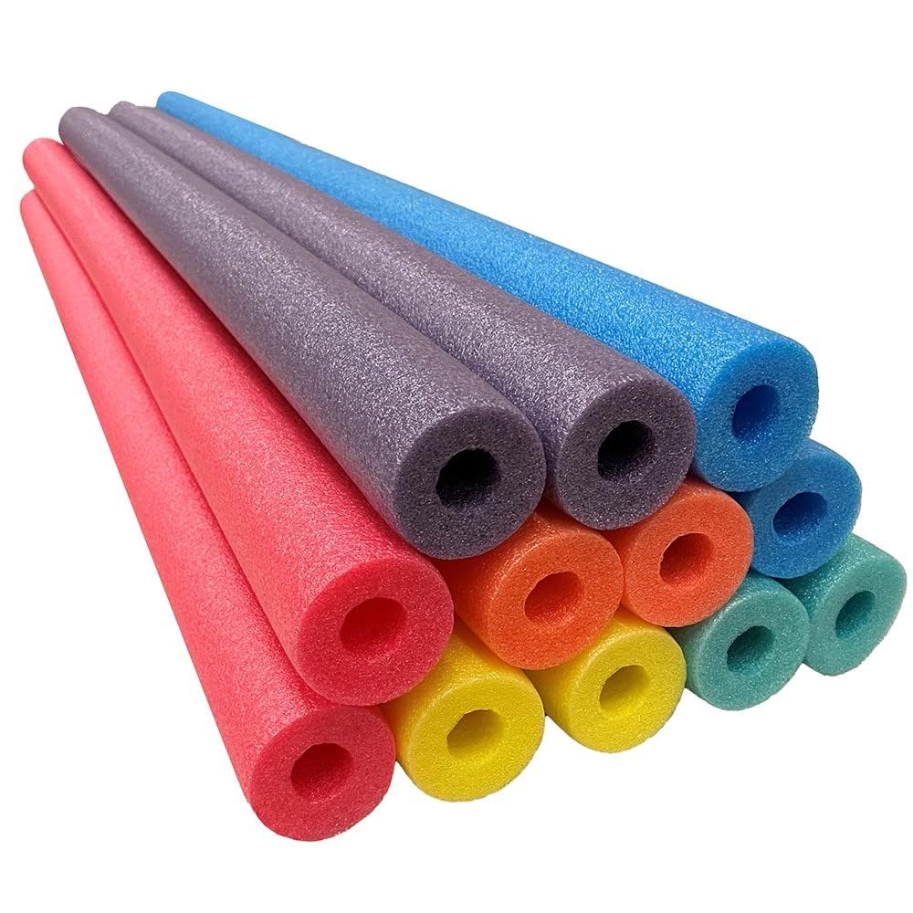 Oodles of Noodles Deluxe Rainbow Pool Noodles Foam - Pack of 12 - Approx. 48 inch x 2.5 inch Multi-Purpose Foam Tubes, Pool Noodles Bulk Floats for