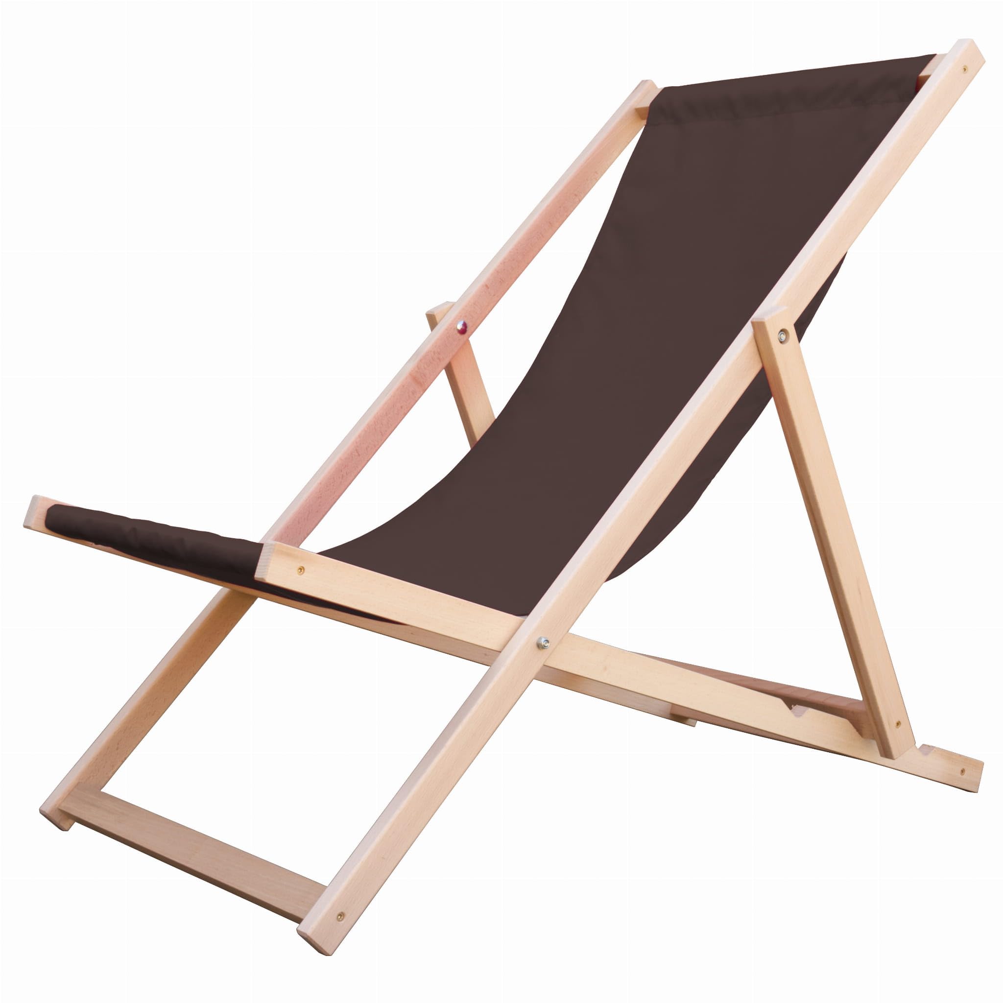 Merino Wool Sun Lounger Hardwood Sun Lounger Garden Lounger Adjustable Easy Folding Garden Balcony Beach Wooden Folding Chairs Natural Wood Lounger TRADITIONAL (Brown)
